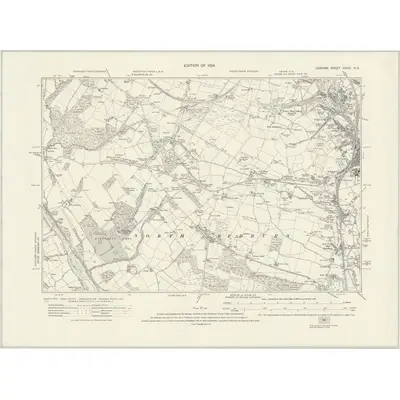 1916 Map of Durham XXXIII.NE, 1924 Print