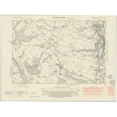 1939 Map of Durham XXXIII.NE, 1949 Print