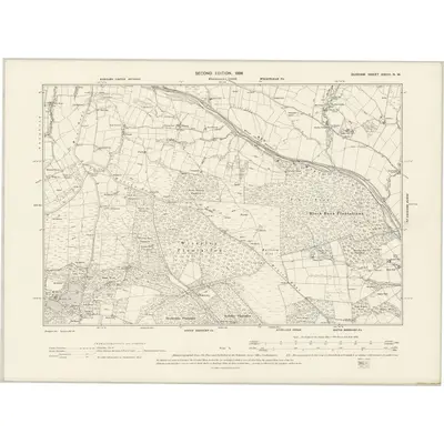 1895 Map of Durham XXXIII.NW, 1898 Print