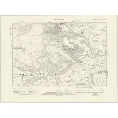 1919 Map of Durham XXXIII.SW, 1924 Print