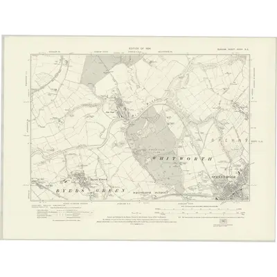 1915 Map of Durham XXXIV.NE, 1924 Print