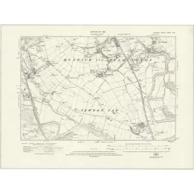 1915 Map of Durham XXXIV.SW, 1924 Print