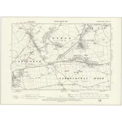 1896 Map of Durham XXXV.NE, 1898 Print