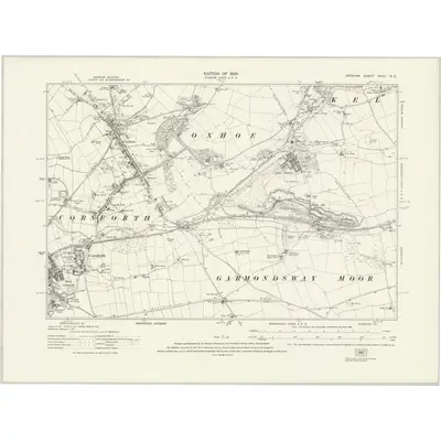 1915 Map of Durham XXXV.NE, 1923 Print