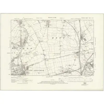 1915 Map of Durham XXXV.NW, 1923 Print