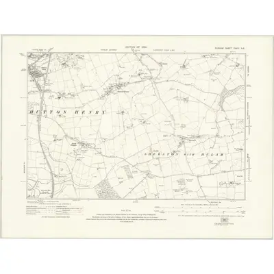 1914 Map of Durham XXXVI.NE, 1923 Print