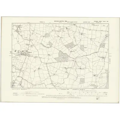 1896 Map of Durham XXXVI.SW, 1898 Print
