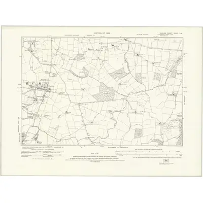 1914 Map of Durham XXXVI.SW, 1923 Print