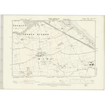 1896 Map of Durham XXXVII.NW, 1898 Print