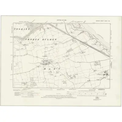 1914 Map of Durham XXXVII.NW, 1923 Print