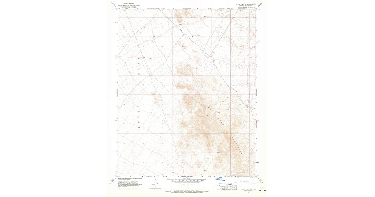 1967 Map of Dutch Flat SE, Mohave County, AZ — High-Res | Pastmaps