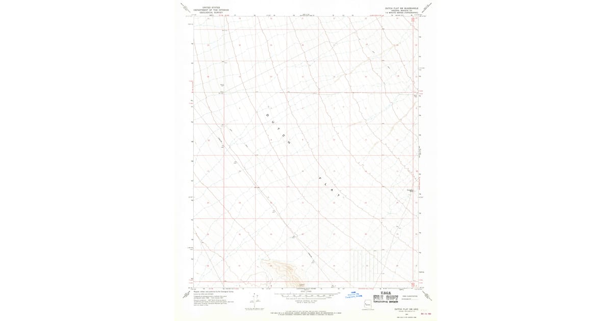 1967 Map of Dutch Flat SW, Mohave County, AZ — High-Res | Pastmaps