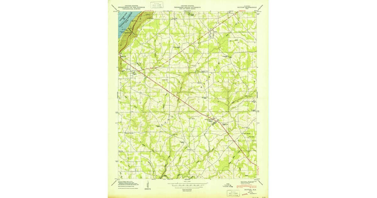 1950 Map of Dutton, AL — High-Res | Pastmaps
