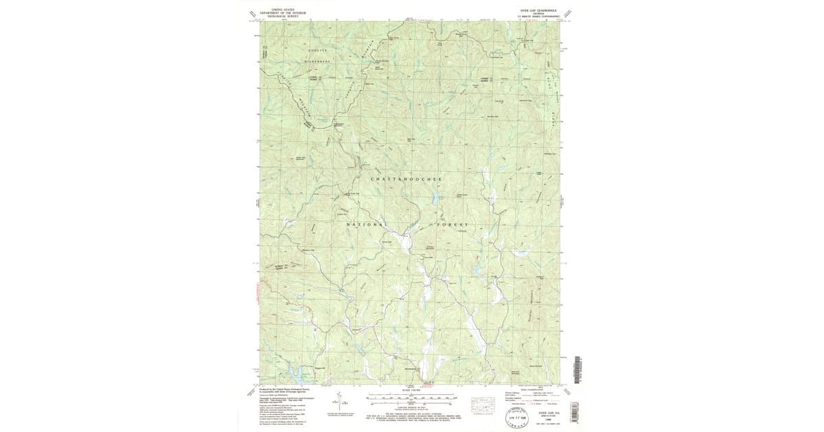 1988 Map of Dyer Gap, Gilmer County, GA — High-Res | Pastmaps