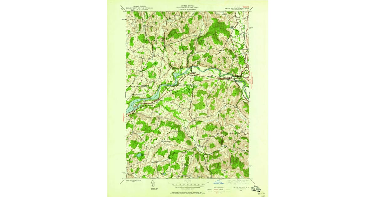 1944 Map of Eagle Bridge, Rensselaer County, NY — High-Res | Pastmaps