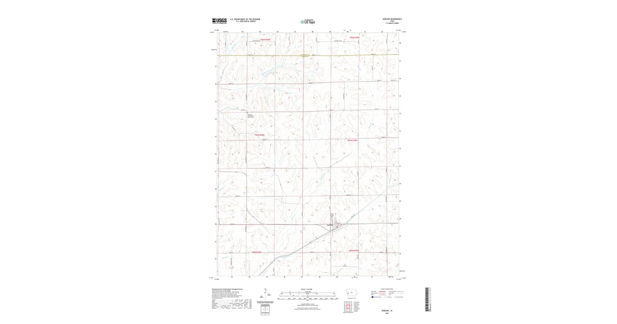 Earling 2022 Map of Earling, IA — High-Res | Pastmaps