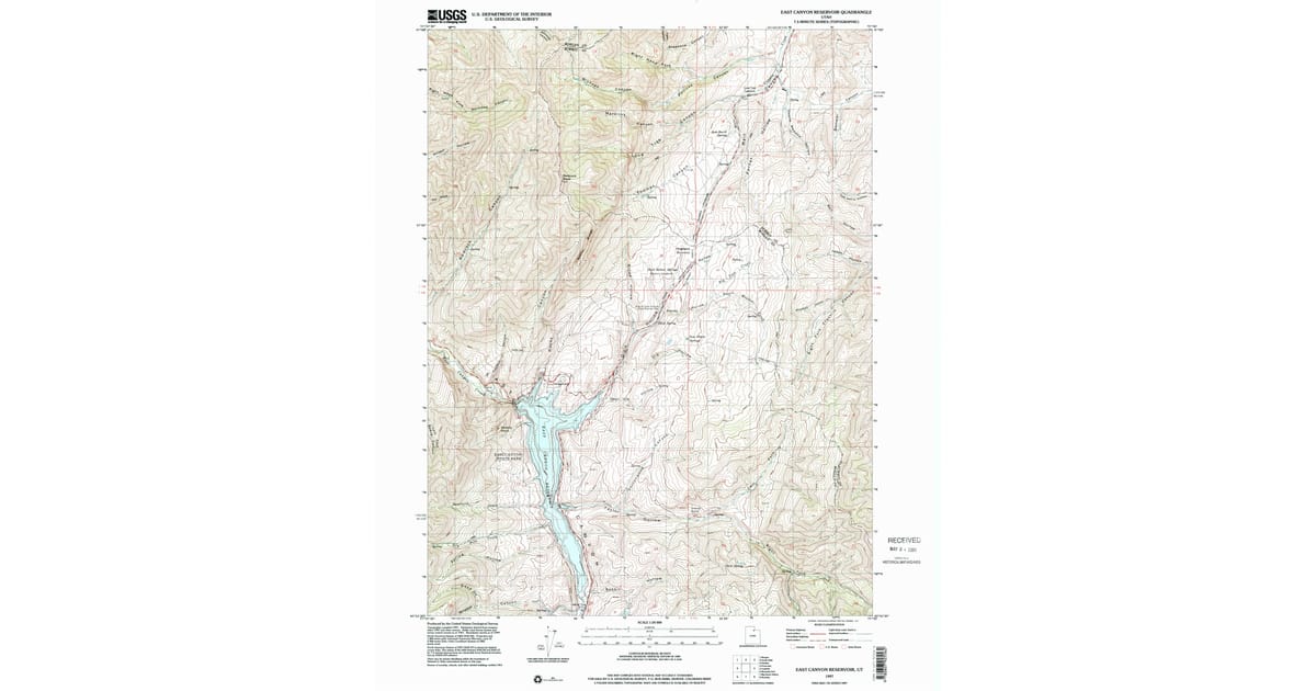 1997 Map of East Canyon Reservoir, Morgan County, UT — High-Res | Pastmaps