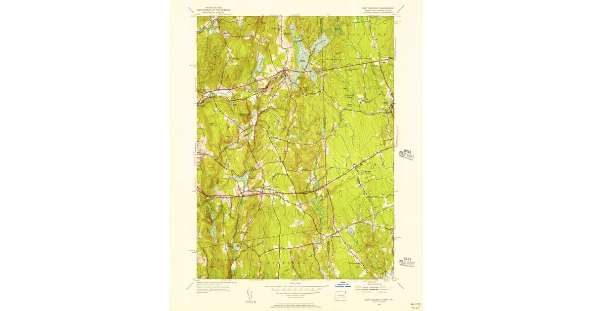 Maps Killingly 1955 Map of East Killingly, Windham County, CT — High-Res | Pastmaps