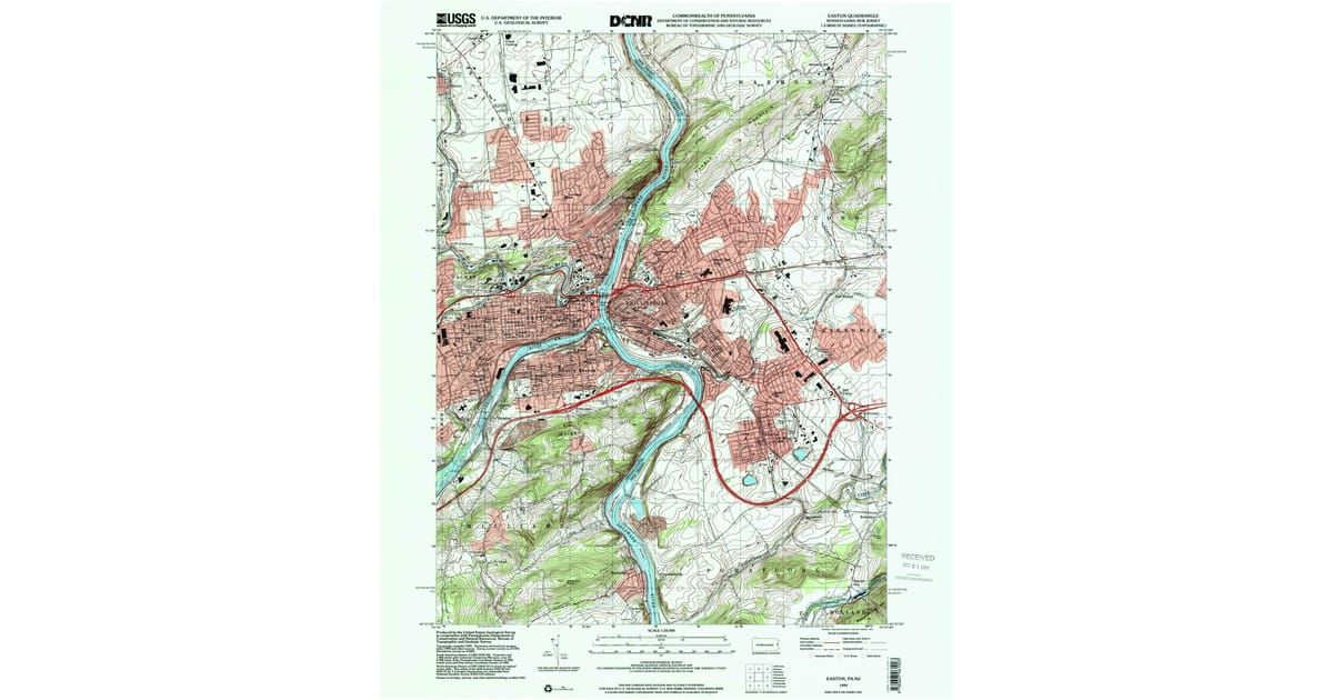 1990s Maps of West Easton PA - Easton Northampton County Pa Usgs Topo 1999 P2001 Og 1200x630 