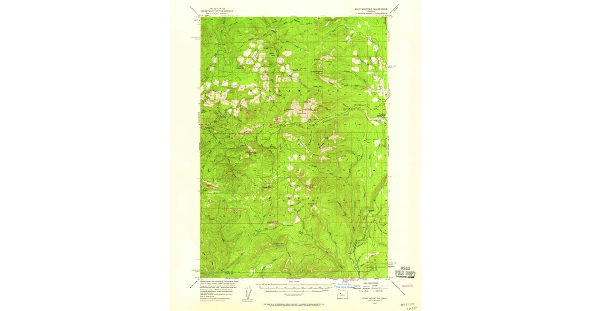 1955 Map of Echo Mountain, Lane County, OR — High-Res | Pastmaps