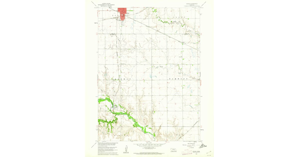 1960 Map of Edgar, NE — High-Res | Pastmaps