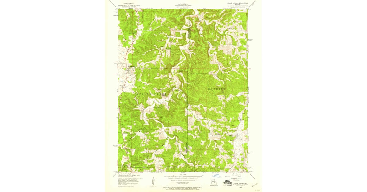 1954 Map of Edgar Springs, MO — High-Res | Pastmaps