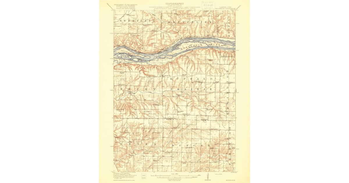 1916 Map of Edgington, IL — High-Res, 1916 Print #2 | Pastmaps