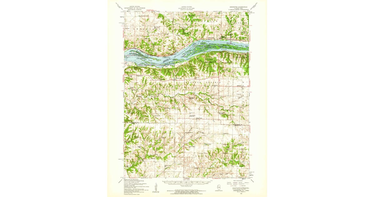 1953 Map of Edgington, IL — High-Res | Pastmaps