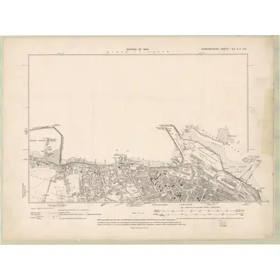1906 Map of Edinburghshire Sheet I.SE & Ia.SW, 1909 Print