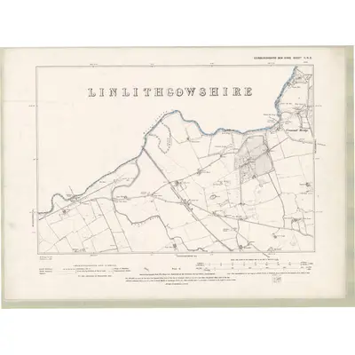 1893 Map of Edinburghshire Sheet II.NE, 1895 Print
