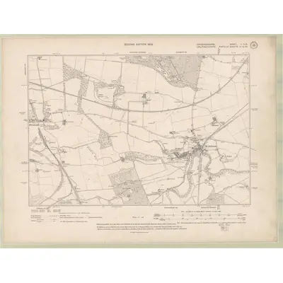 1905 Map of Edinburghshire Sheet II.NW, 1909 Print
