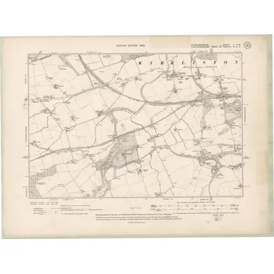 1905 Map of Edinburghshire Sheet II.SW, 1909 Print