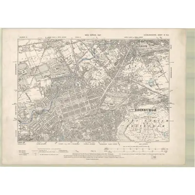 1894 Map of Edinburghshire Sheet III.NE, 1897 Print