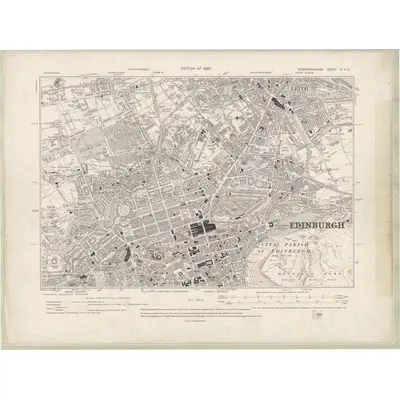 1913 Map of Edinburghshire Sheet III.NE, 1920 Print