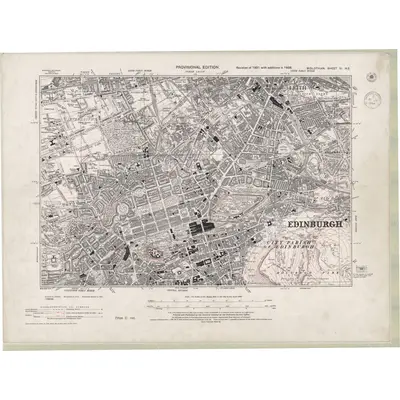 1938 Map of Edinburghshire Sheet III.NE, 1944 Print