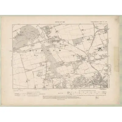 1905 Map of Edinburghshire Sheet III.NW, 1909 Print