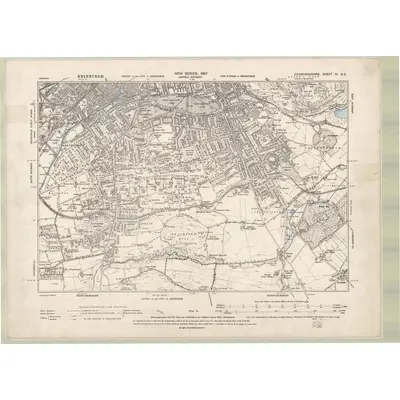 1894 Map of Edinburghshire Sheet III.SE, 1897 Print