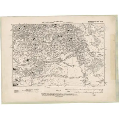 1906 Map of Edinburghshire Sheet III.SE, 1909 Print