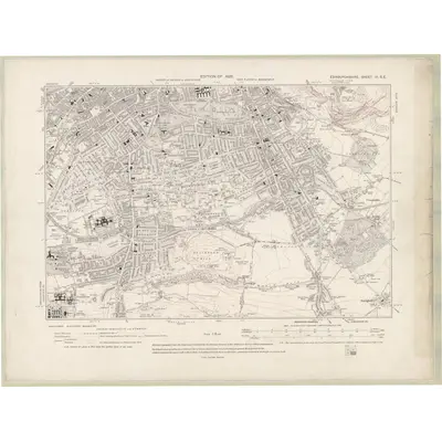 1913 Map of Edinburghshire Sheet III.SE, 1920 Print