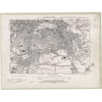 1938 Map of Edinburghshire Sheet III.SE, 1944 Print