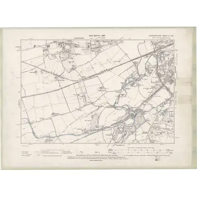 1893 Map of Edinburghshire Sheet III.SW, 1896 Print
