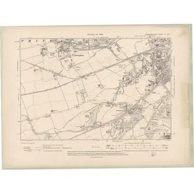 1905 Map of Edinburghshire Sheet III.SW, 1908 Print