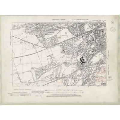1938 Map of Edinburghshire Sheet III.SW, 1944 Print