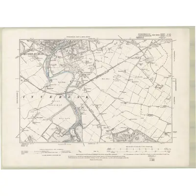 1893 Map of Edinburghshire Sheet IV.SE, 1895 Print