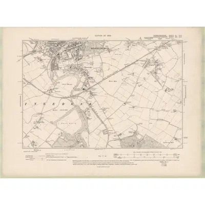 1906 Map of Edinburghshire Sheet IV.SE, 1909 Print