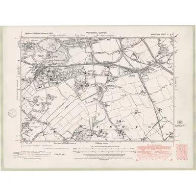 1938 Map of Edinburghshire Sheet IV.SW, 1947 Print