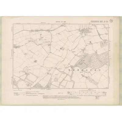 1906 Map of Edinburghshire Sheet IX.NW, 1909 Print