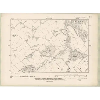 1906 Map of Edinburghshire Sheet IX.SE, 1908 Print