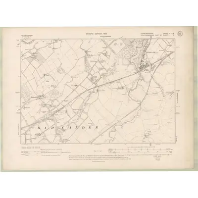 1905 Map of Edinburghshire Sheet V.SE, 1908 Print