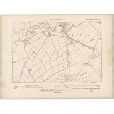 1905 Map of Edinburghshire Sheet VI.SE, 1908 Print